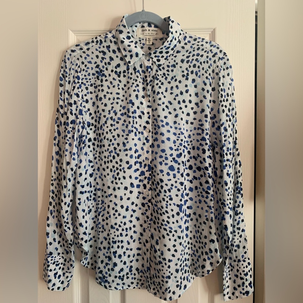 Cloth & Stone Blue and White Button Down Shirt, exclusive to Anthropology